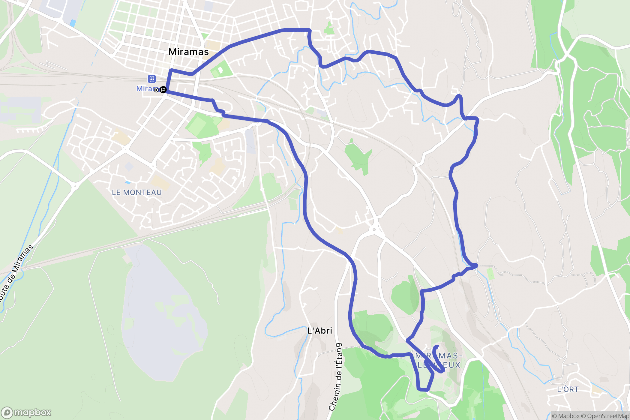 Miramas : carte du parcours de randonnée - France