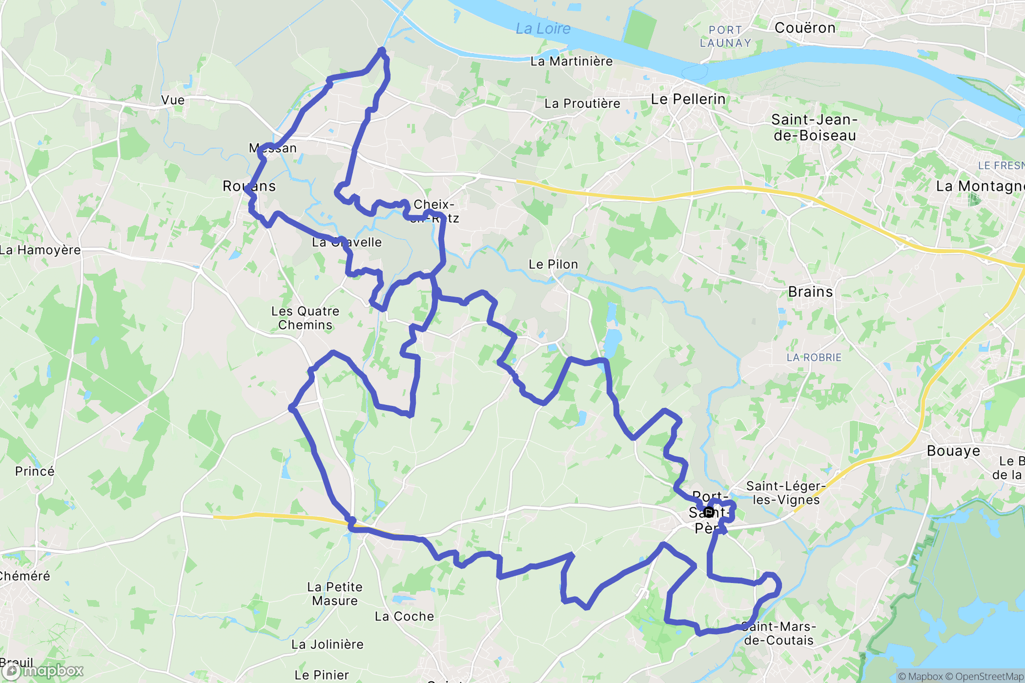 Port-Saint-Père : carte du parcours de randonnée - France