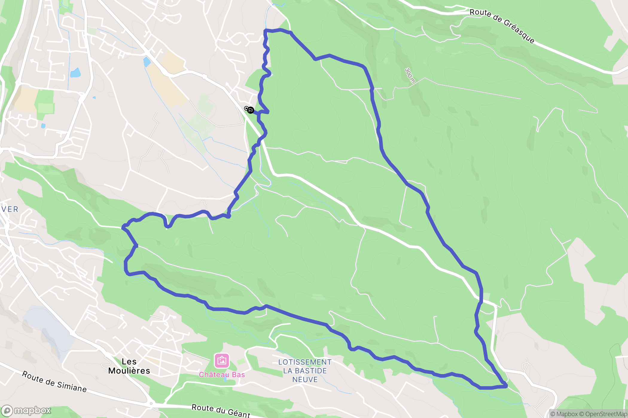 Gardanne : carte du parcours de randonnée - France