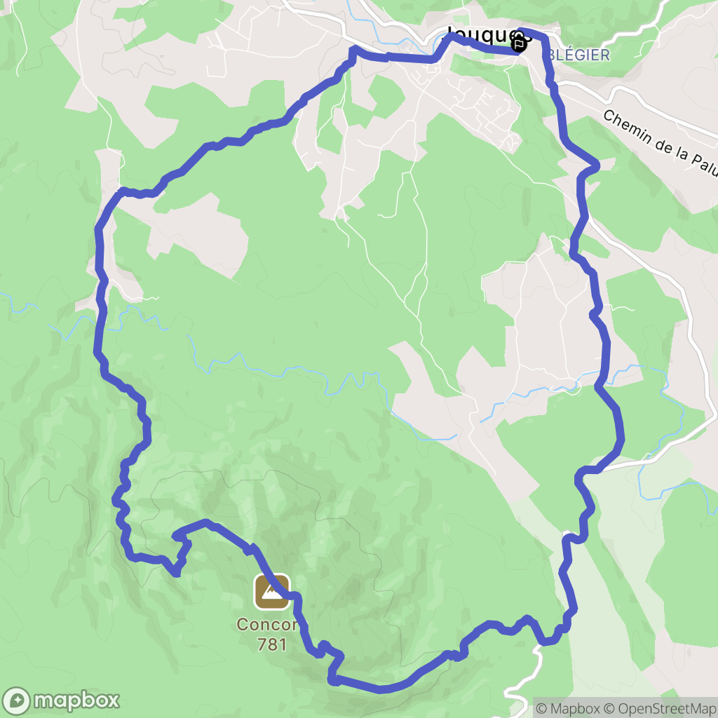 Jouques : carte du parcours de randonnée - France