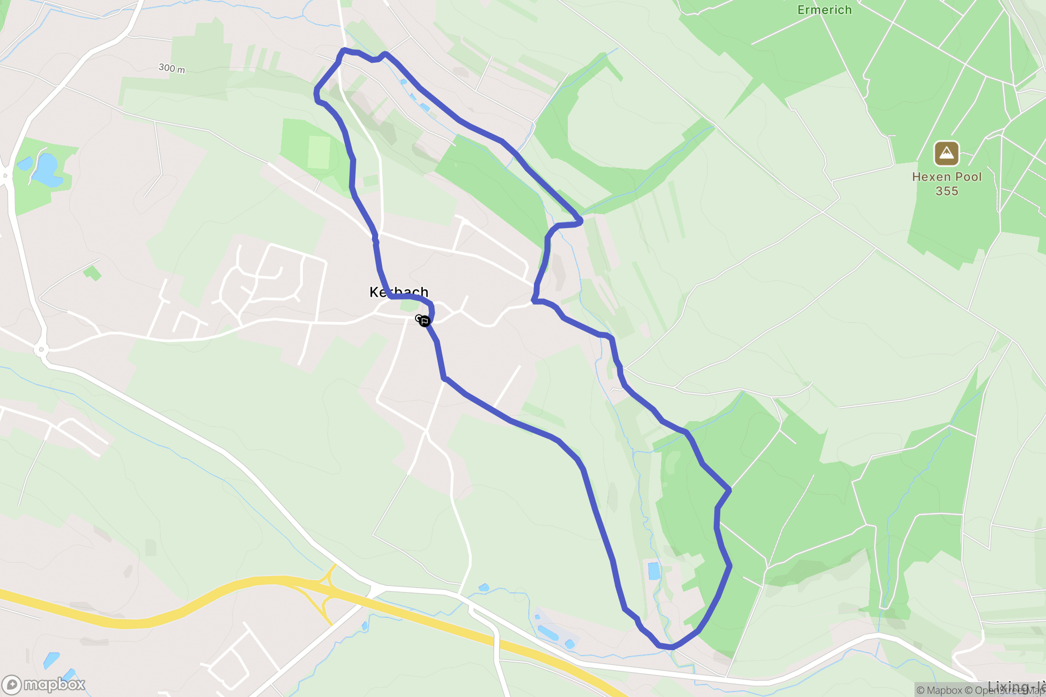 Kerbach : carte du parcours de randonnée - France