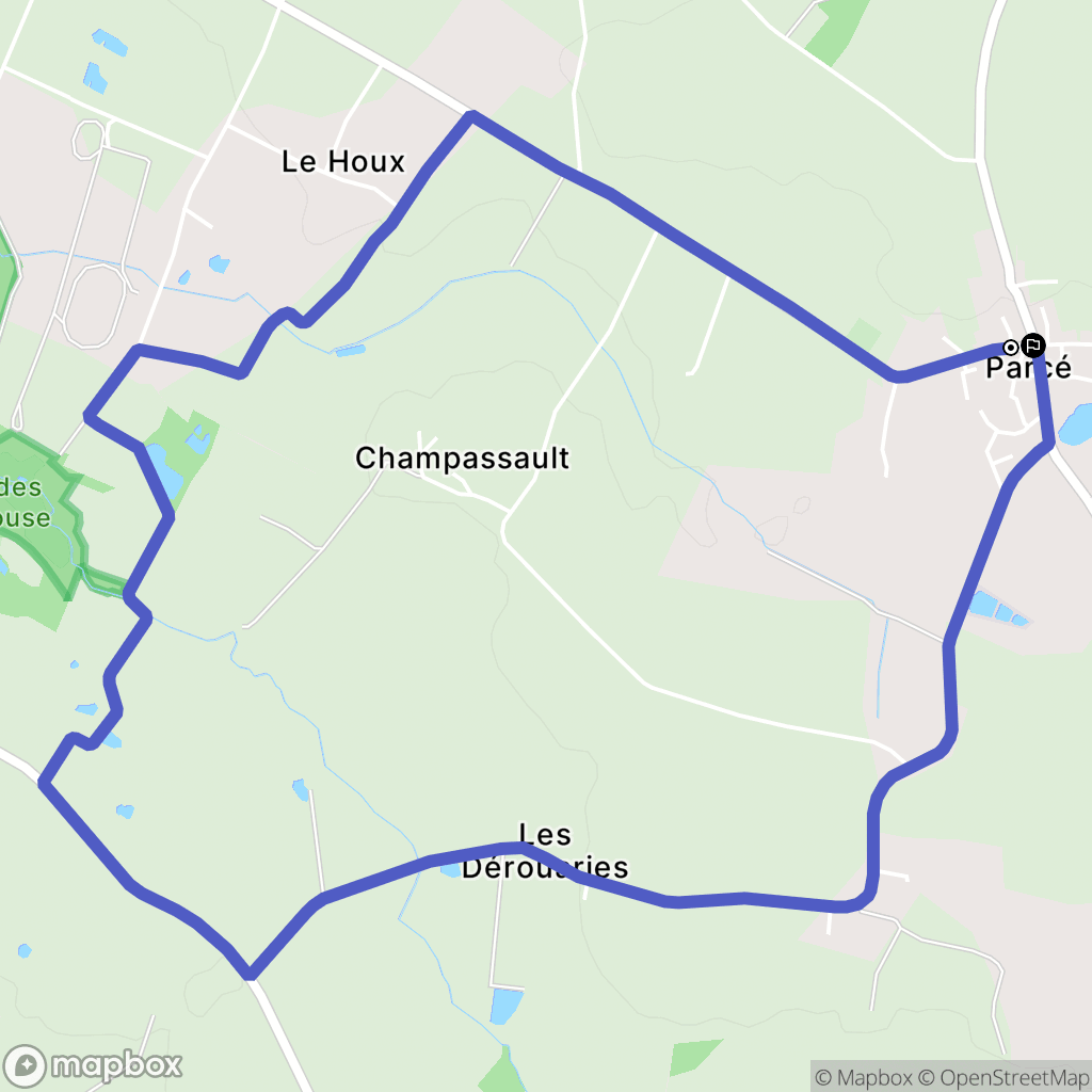 Parce : carte du parcours de randonnée - France