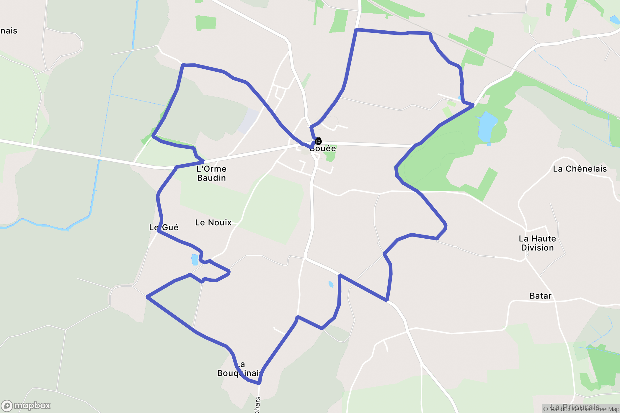 Bouée : carte du parcours de randonnée - France