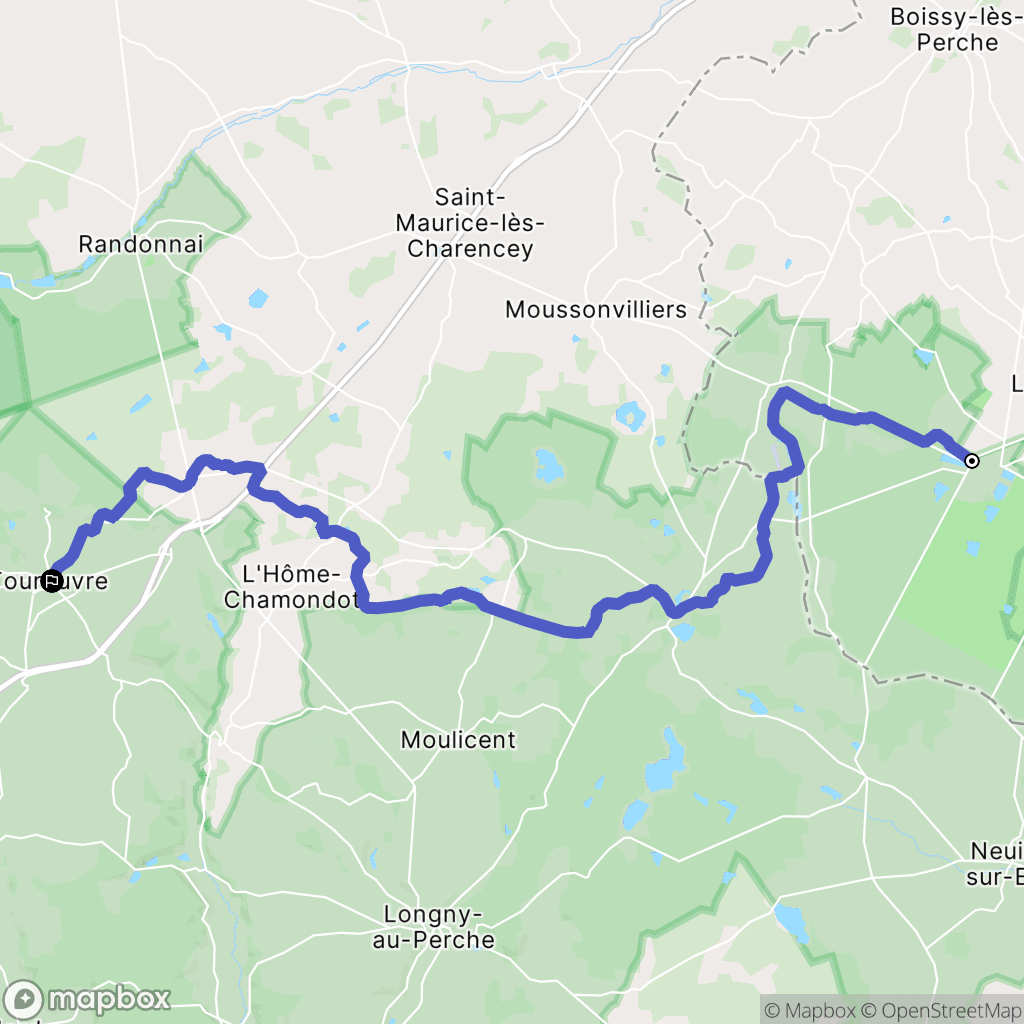 La Ferté-Vidame : carte du parcours de randonnée - France