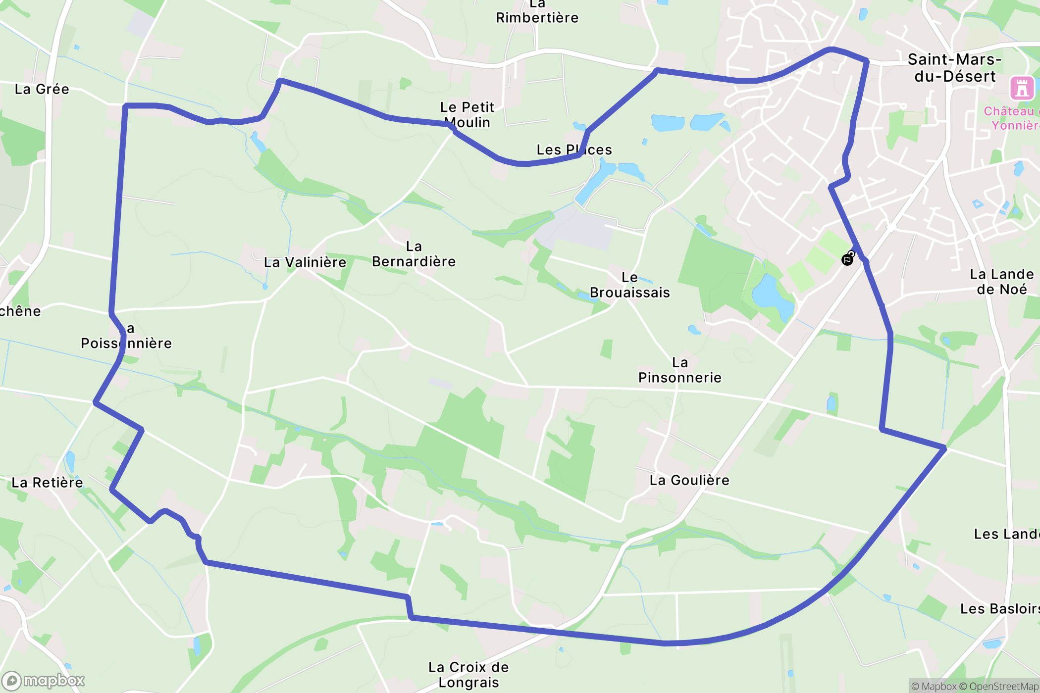 Saint-Mars-du-Désert : carte du parcours de randonnée - France