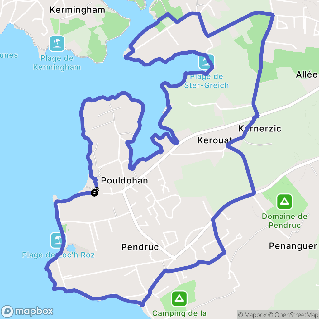 Pouldohan : carte du parcours de randonnée - France