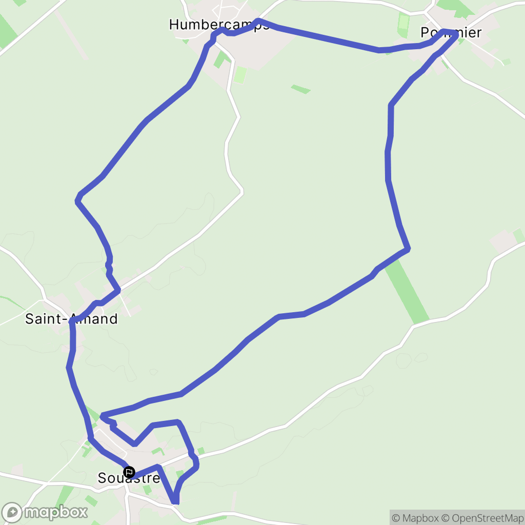 Souastre : carte du parcours de randonnée - France