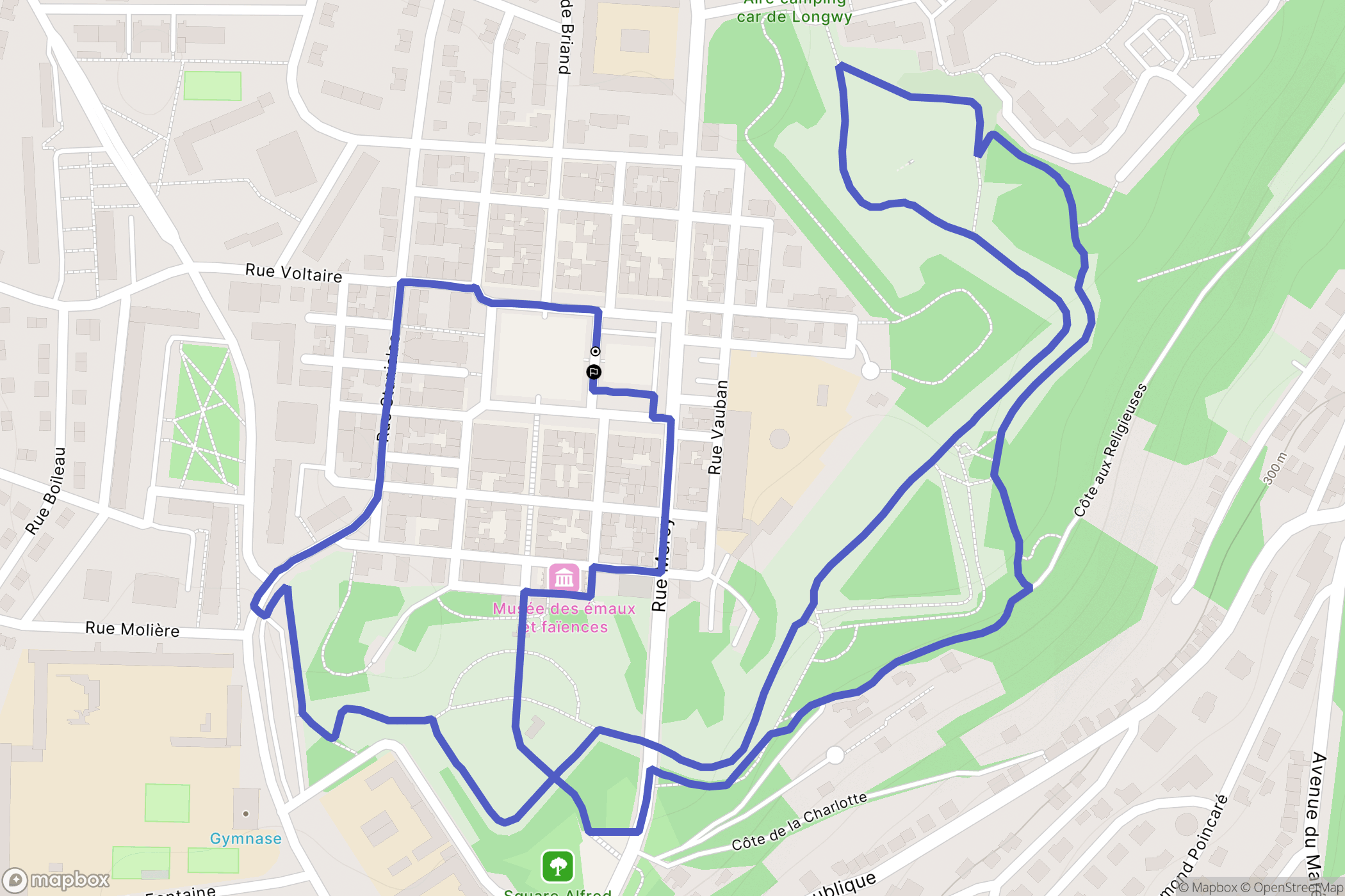 Longwy : carte du parcours de randonnée - France