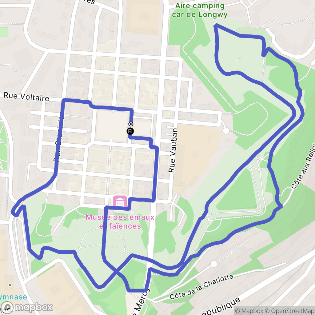 Longwy : carte du parcours de randonnée - France