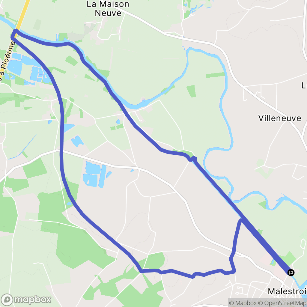 Malestroit : carte du parcours de randonnée - France