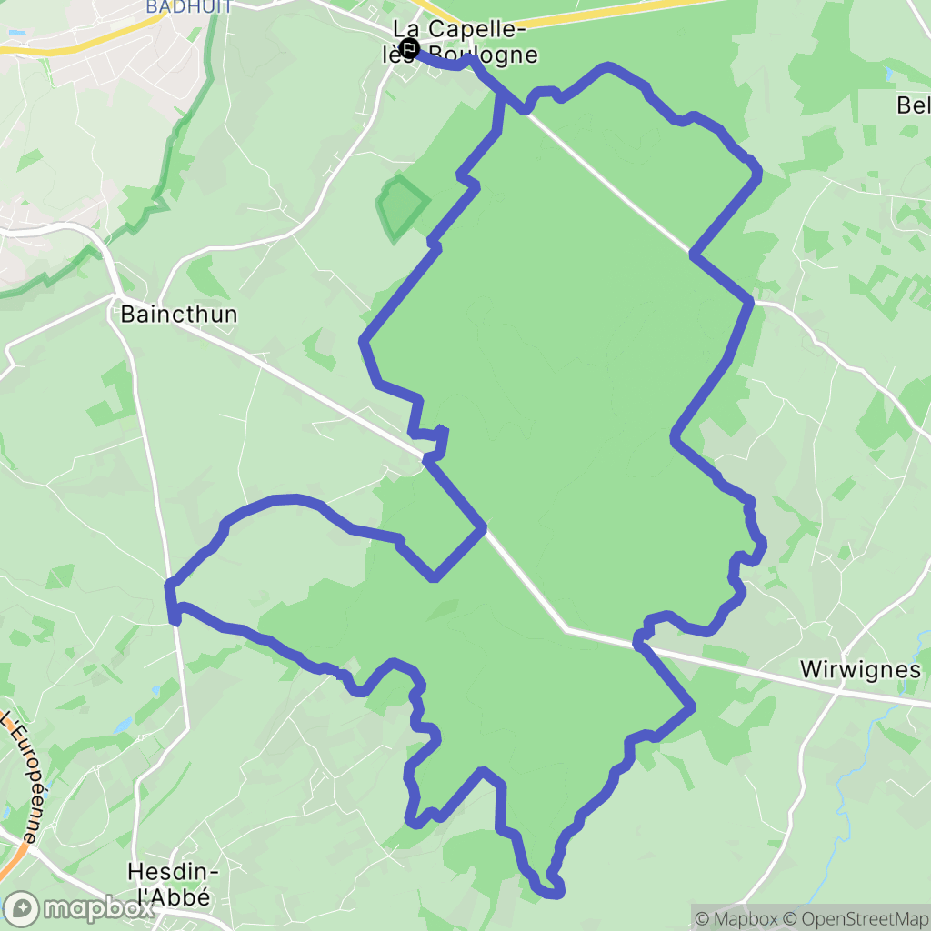 La Capelle-lès-Boulogne : carte du parcours de randonnée - France