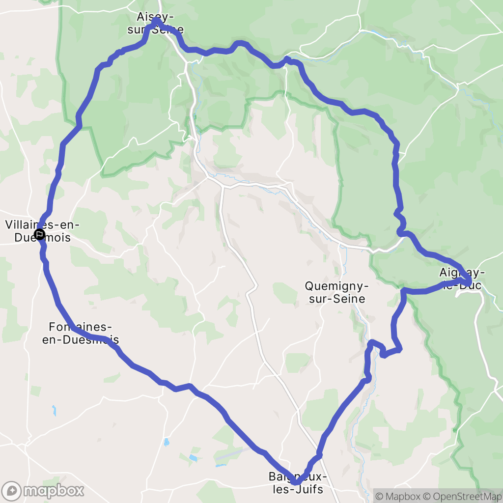 Villaines-en-Duesmois : carte du parcours de randonnée - France