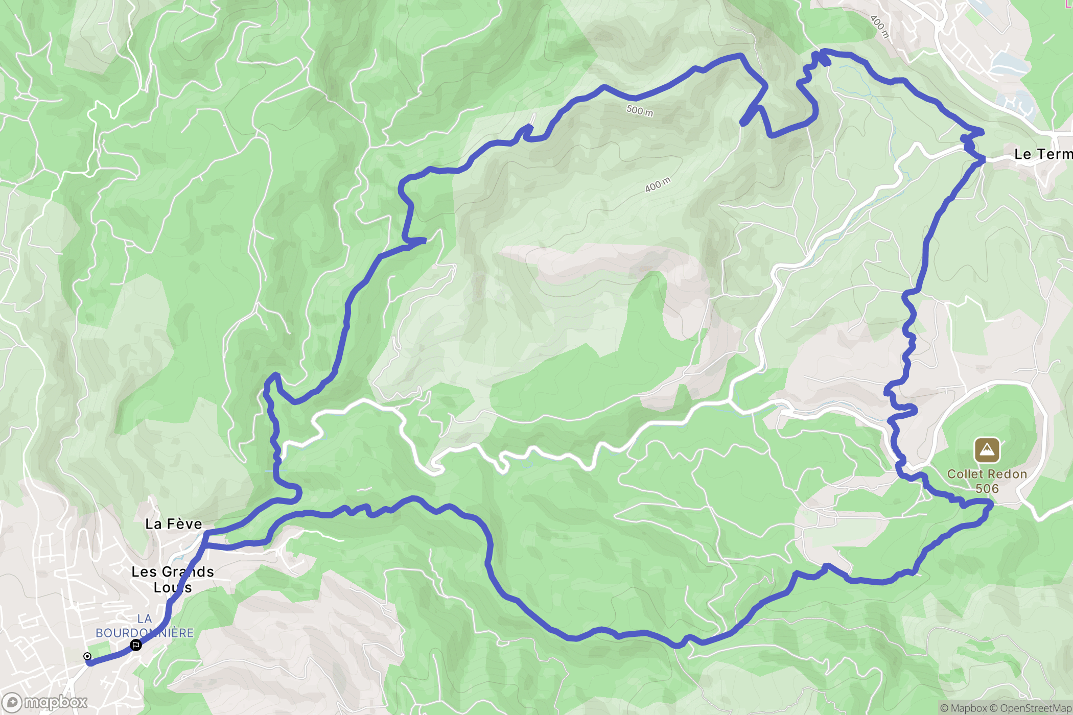 Allauch : carte du parcours de randonnée - France