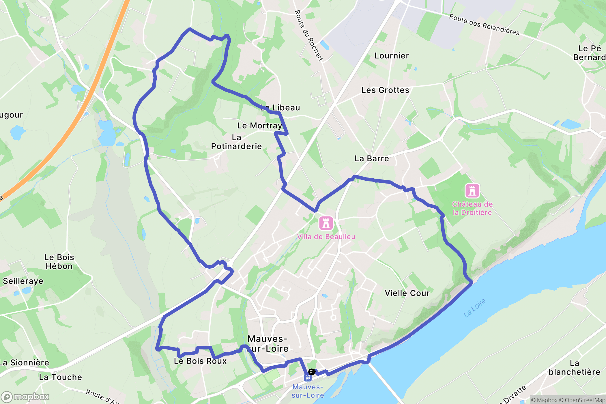 Mauves-sur-Loire : carte du parcours de randonnée - France