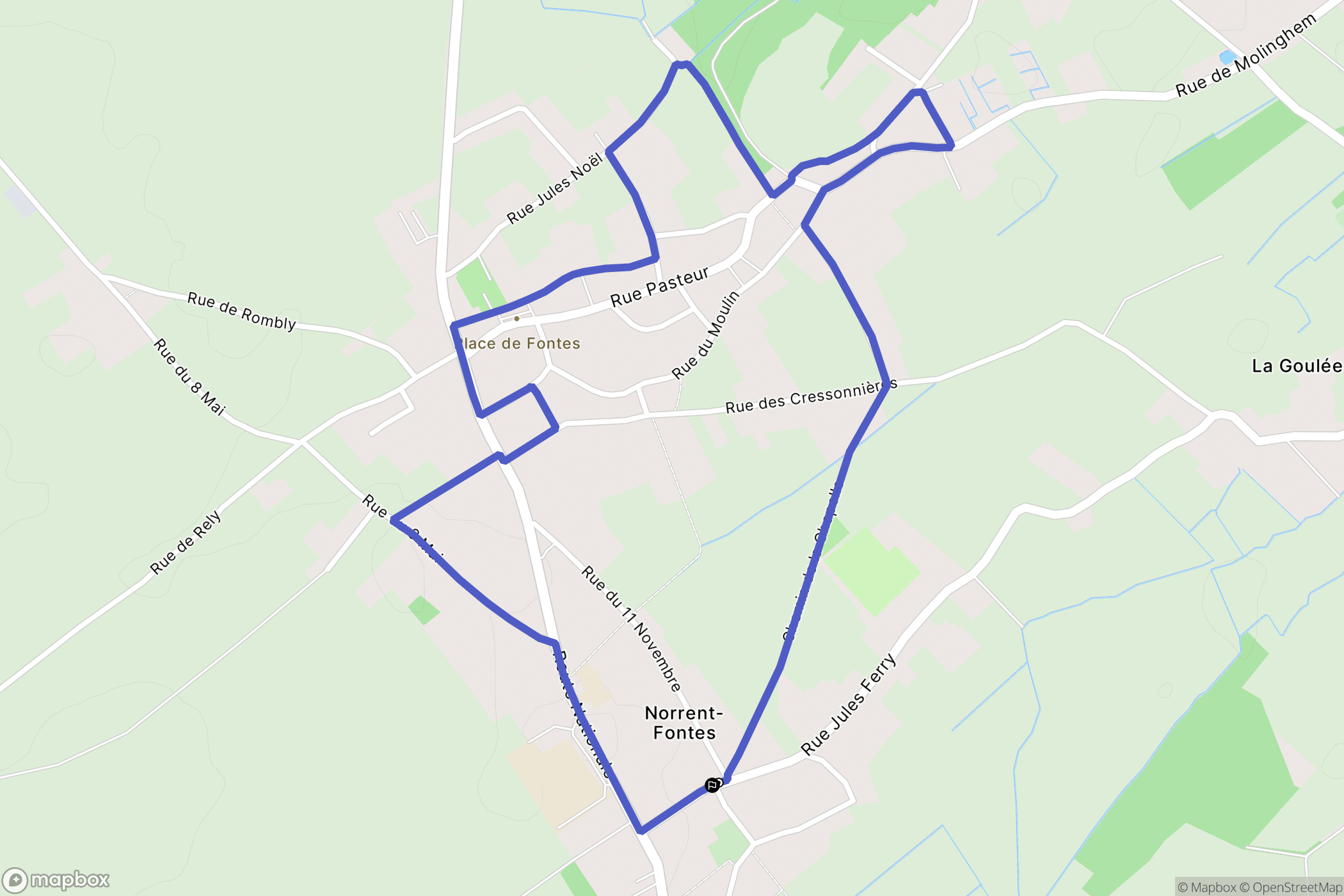 Norrent-Fontes : carte du parcours de randonnée - France