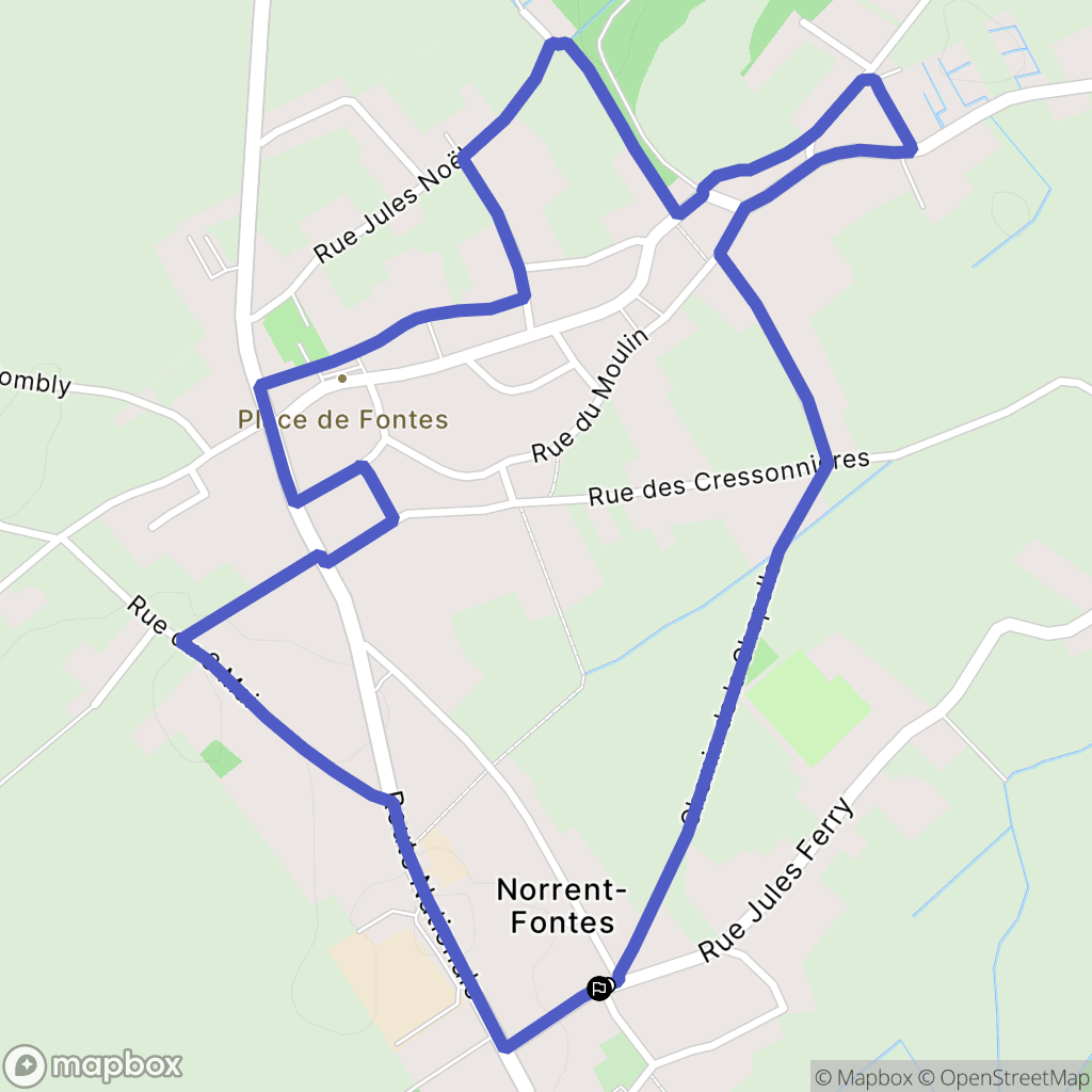 Norrent-Fontes : carte du parcours de randonnée - France