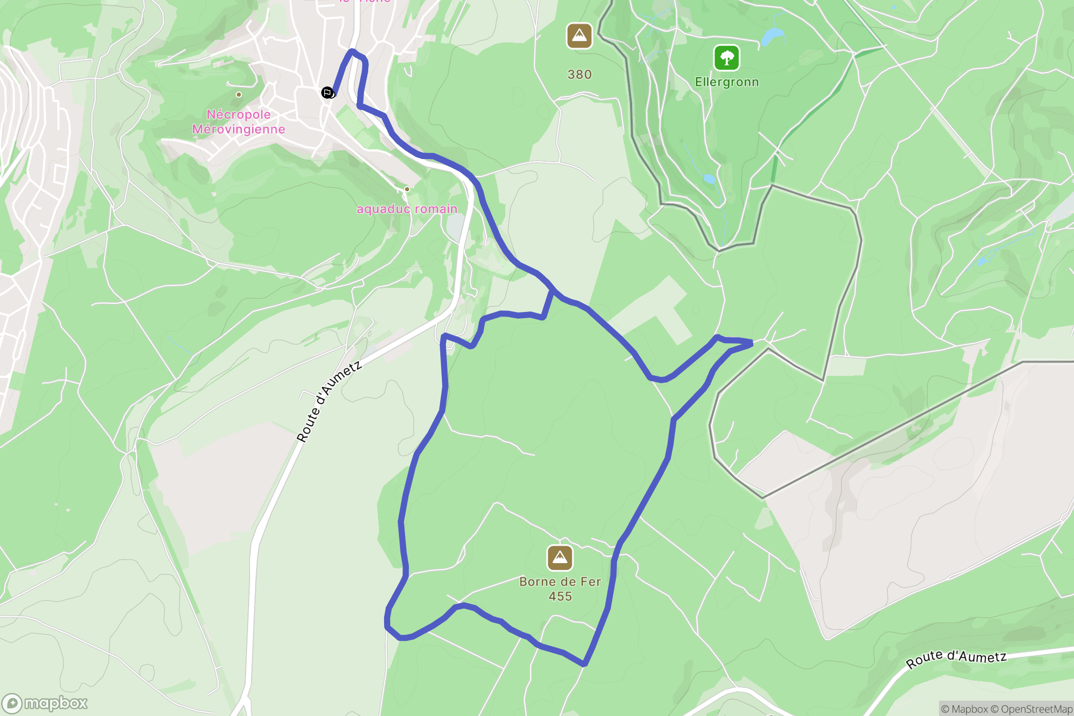 Audun-le-Tiche : carte du parcours de randonnée - France