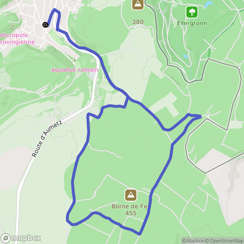 Audun-le-Tiche : carte du parcours de randonnée - France