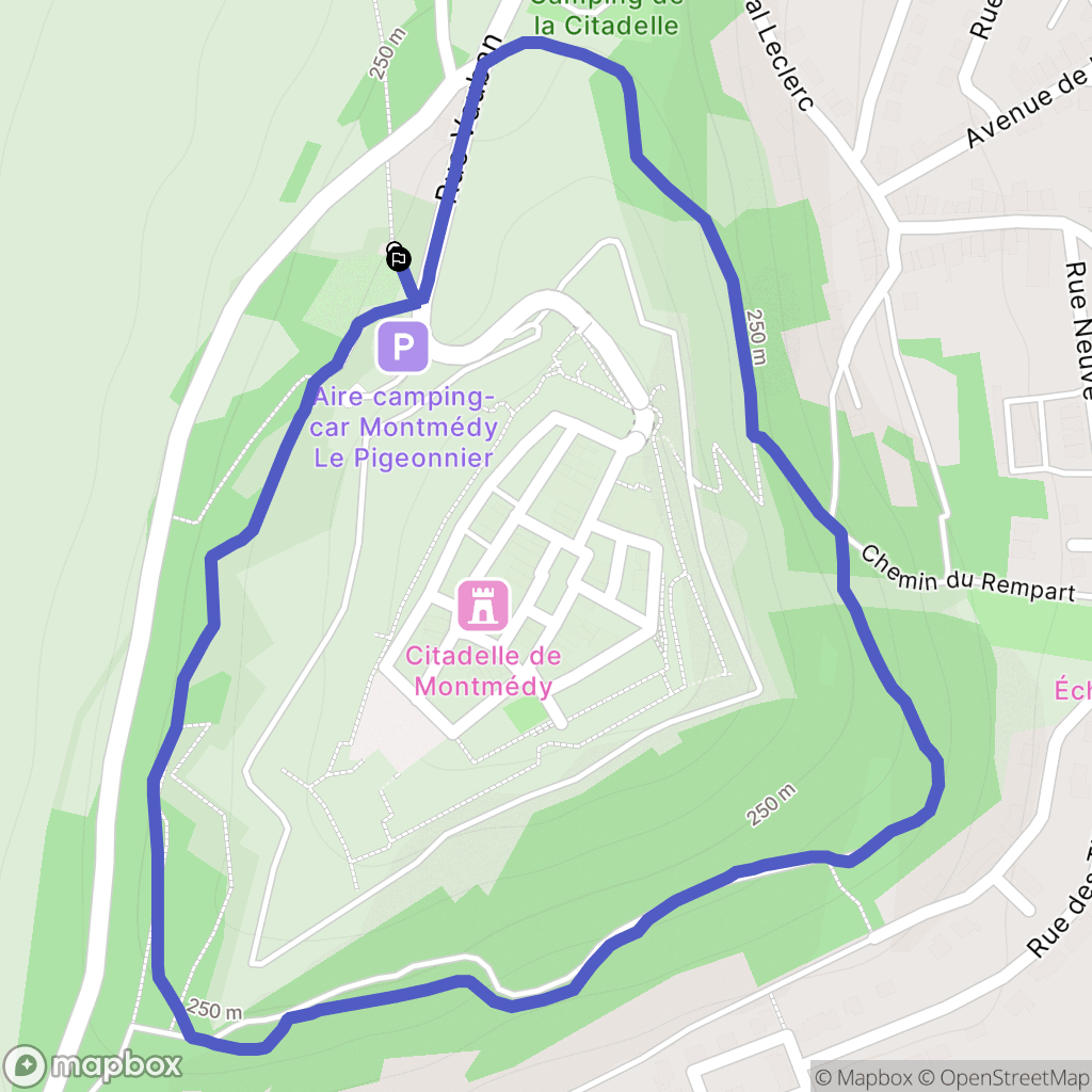 Montmédy : carte du parcours de randonnée - France