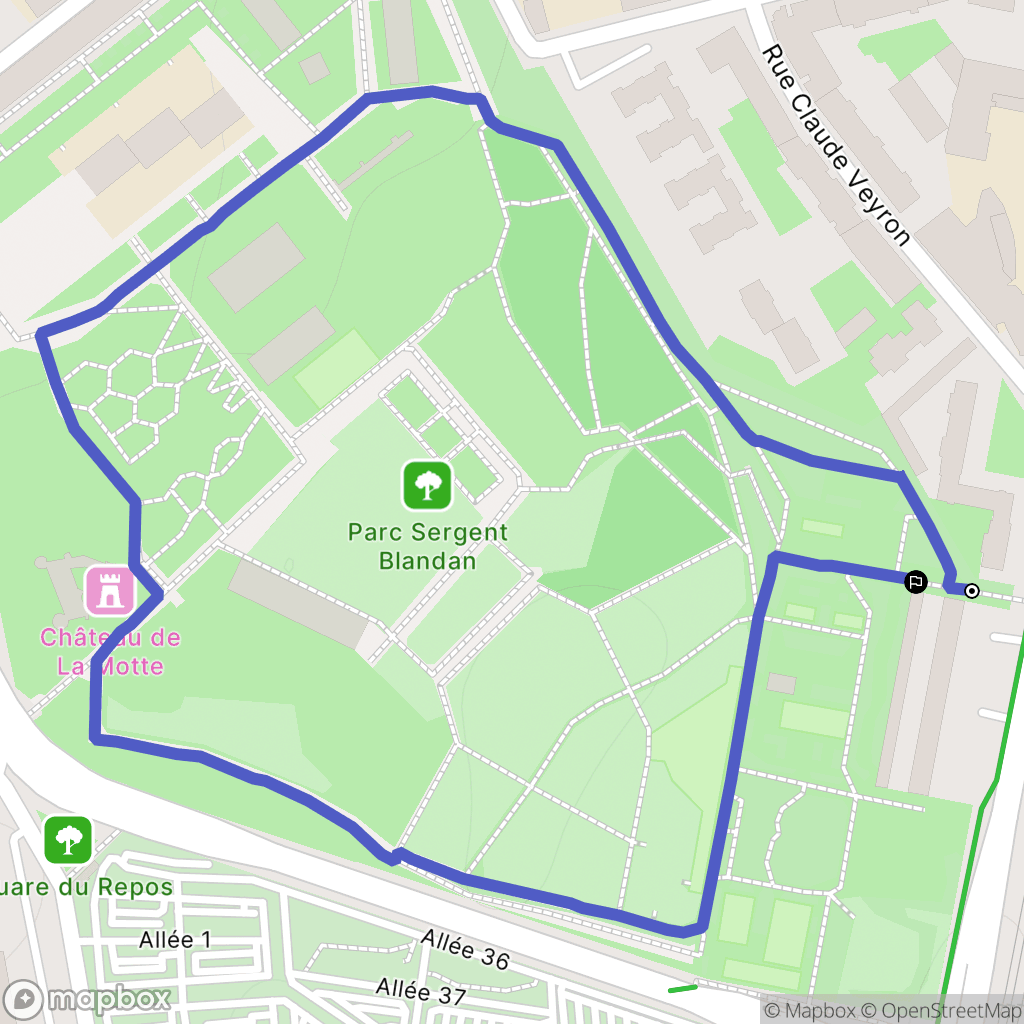 Lyon : carte du parcours de randonnée - France