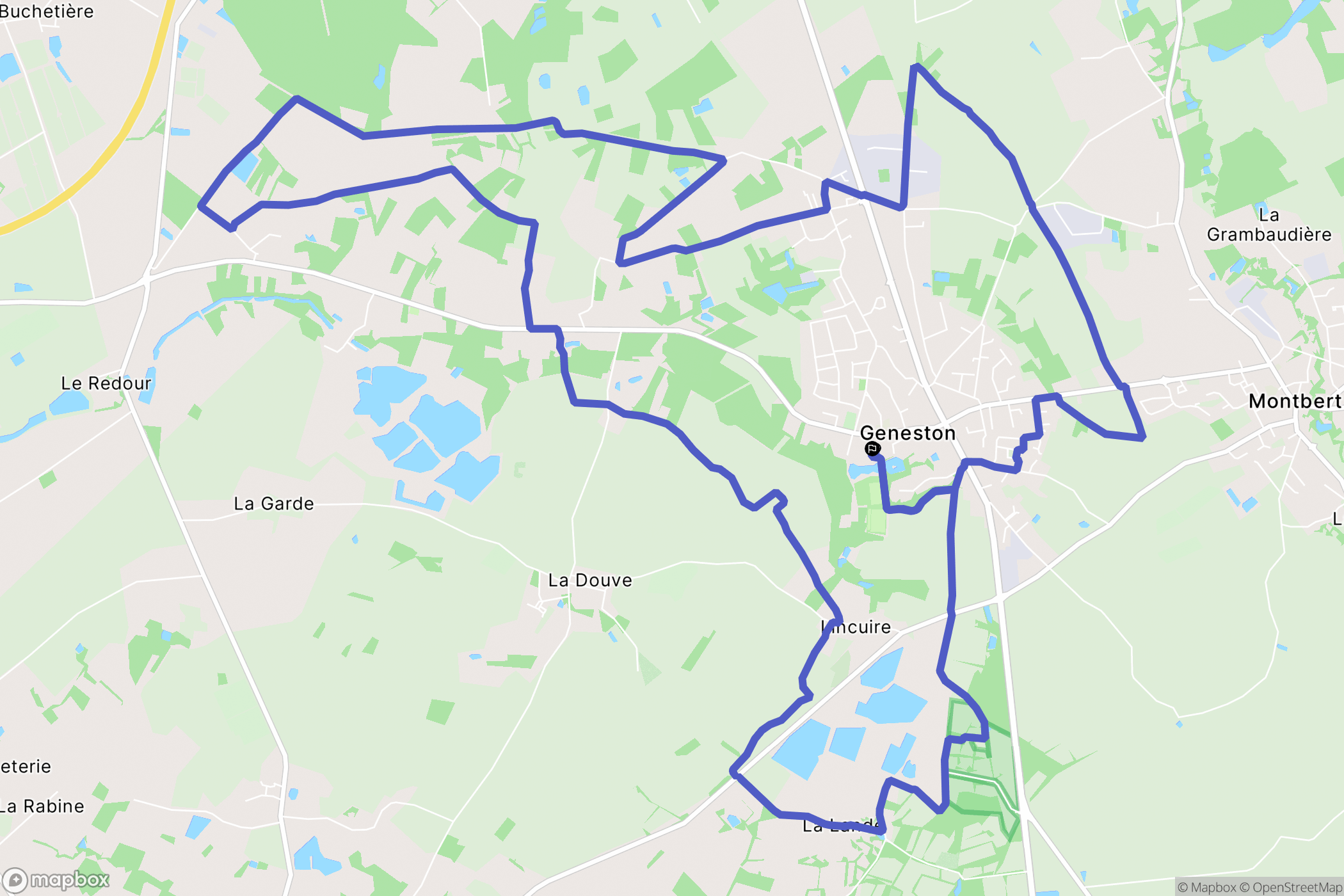Geneston : carte du parcours de randonnée - France