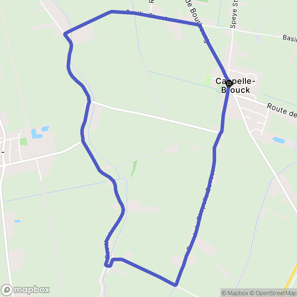 Cappelle-Brouck : carte du parcours de randonnée - France