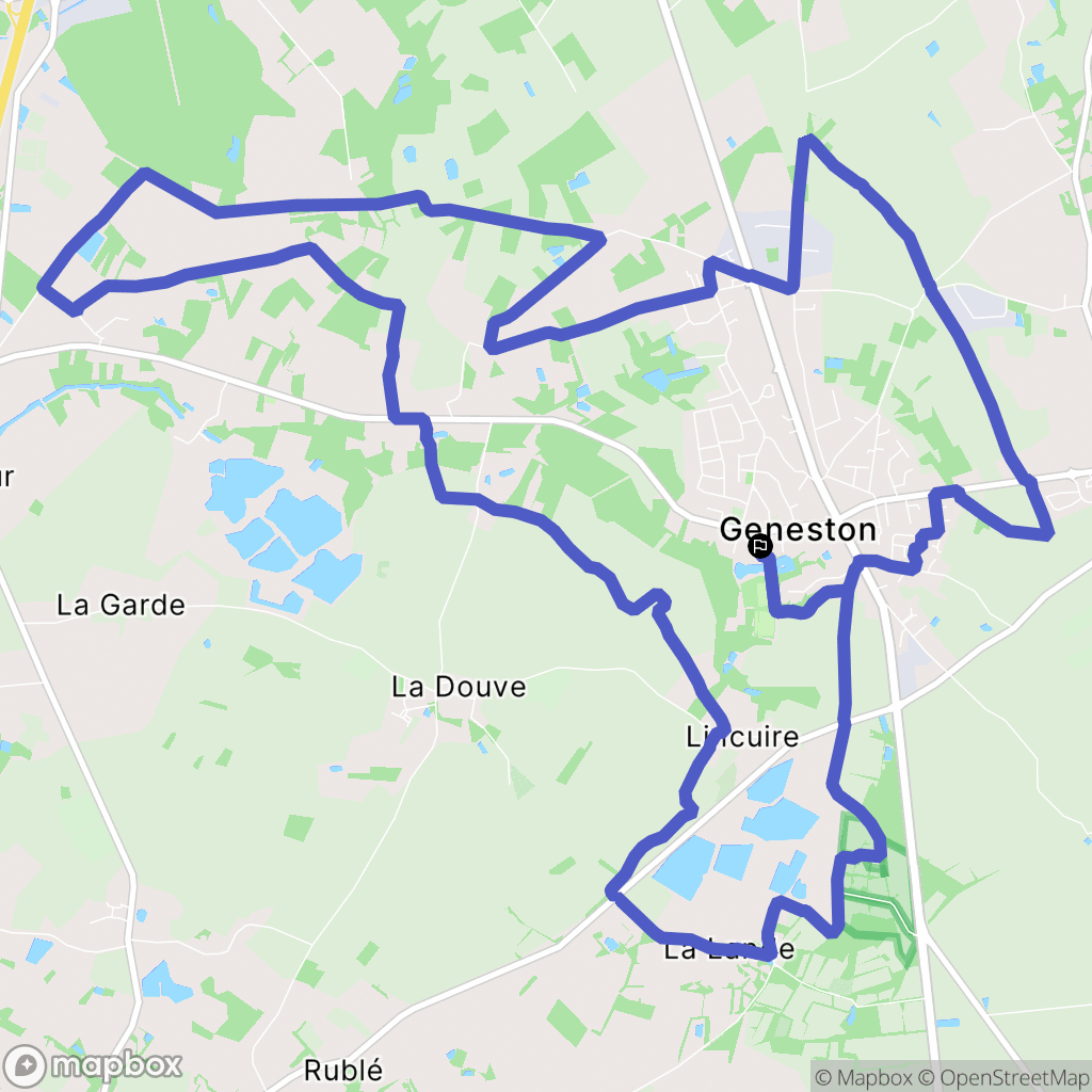 Geneston : carte du parcours de randonnée - France
