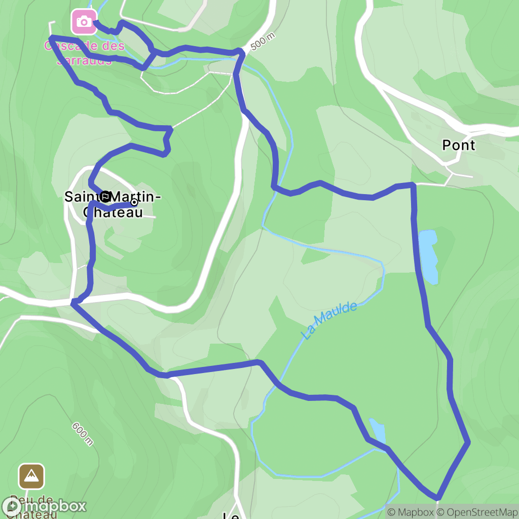Saint-Martin-Château : carte du parcours de randonnée - France