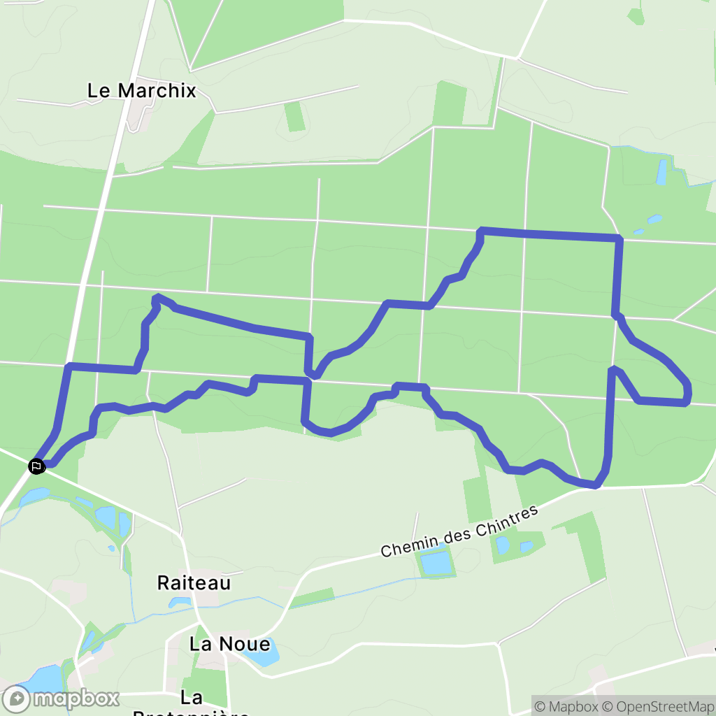 Vallons-de-L'Erdre : carte du parcours de randonnée - France