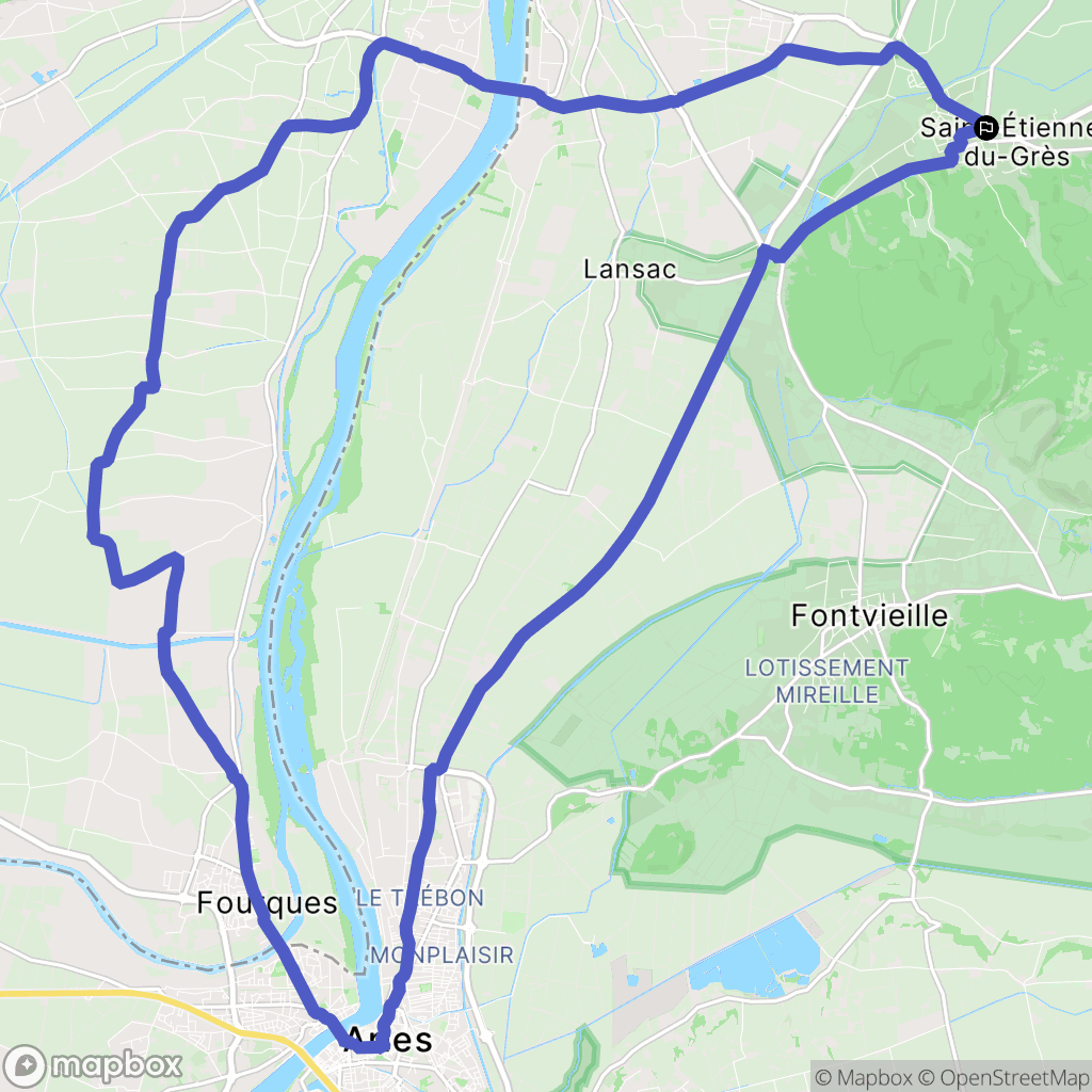 Saint-Étienne-du-Grès : carte du parcours de randonnée - France