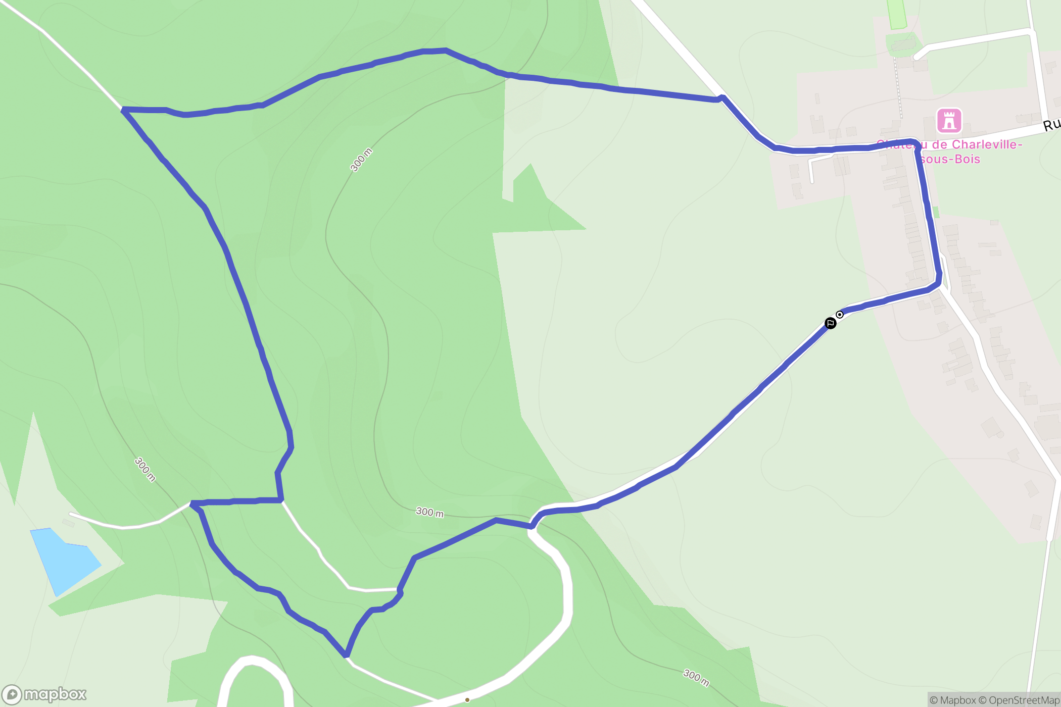 Charleville-sous-Bois : carte du parcours de randonnée - France