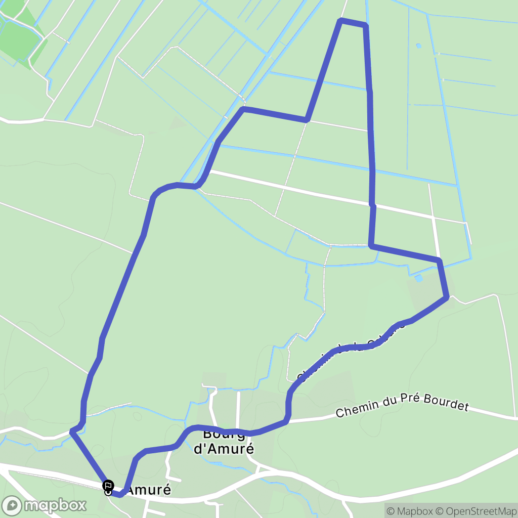 Amuré : carte du parcours de randonnée - France