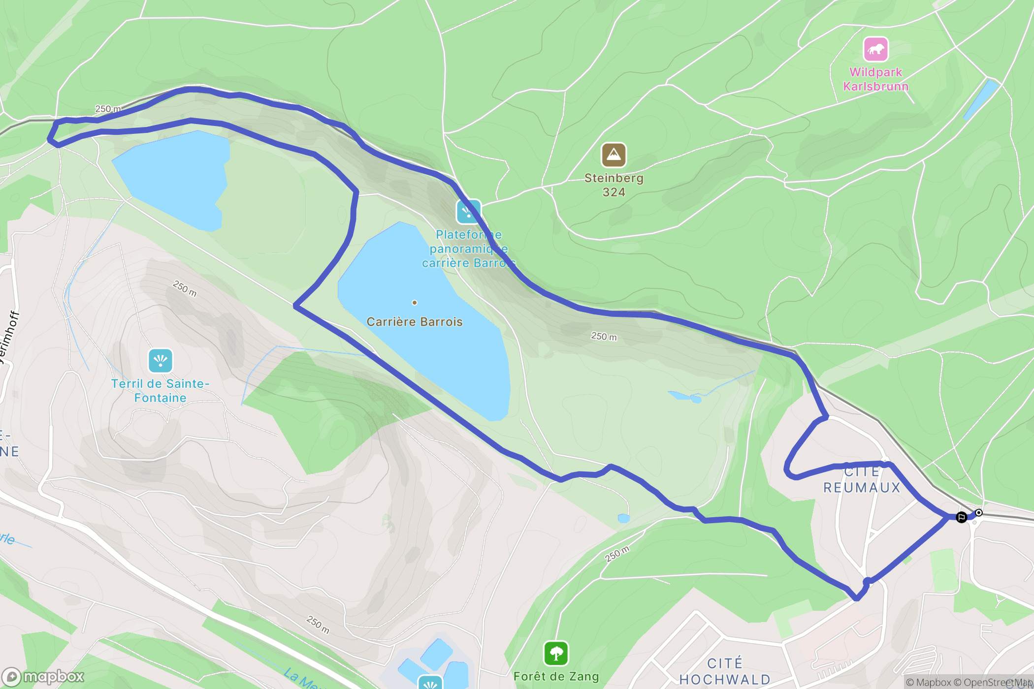 Freyming-Merlebach : carte du parcours de randonnée - France