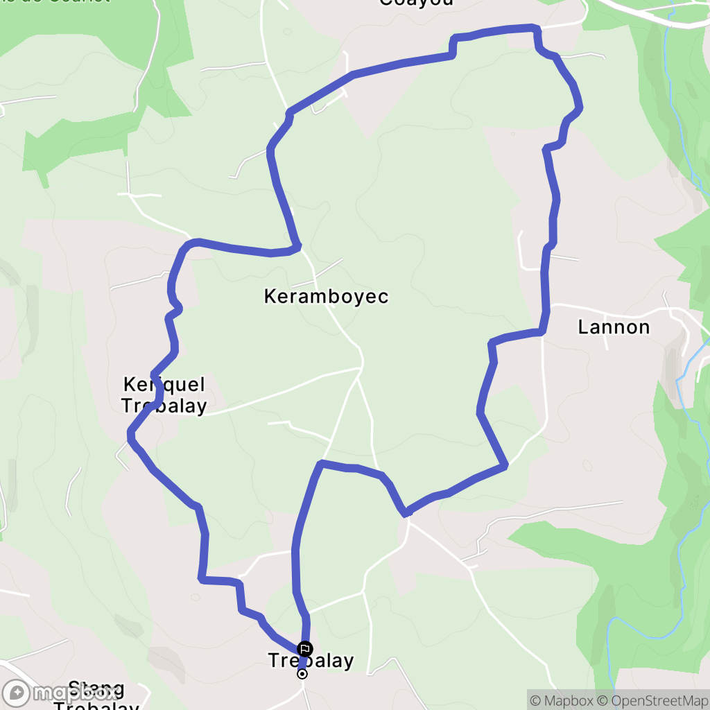 Bannalec : carte du parcours de randonnée - France