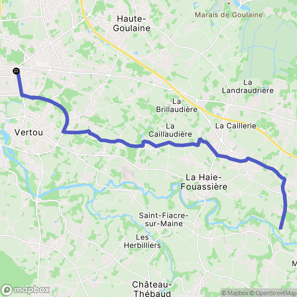 Vertou : carte du parcours de randonnée - France
