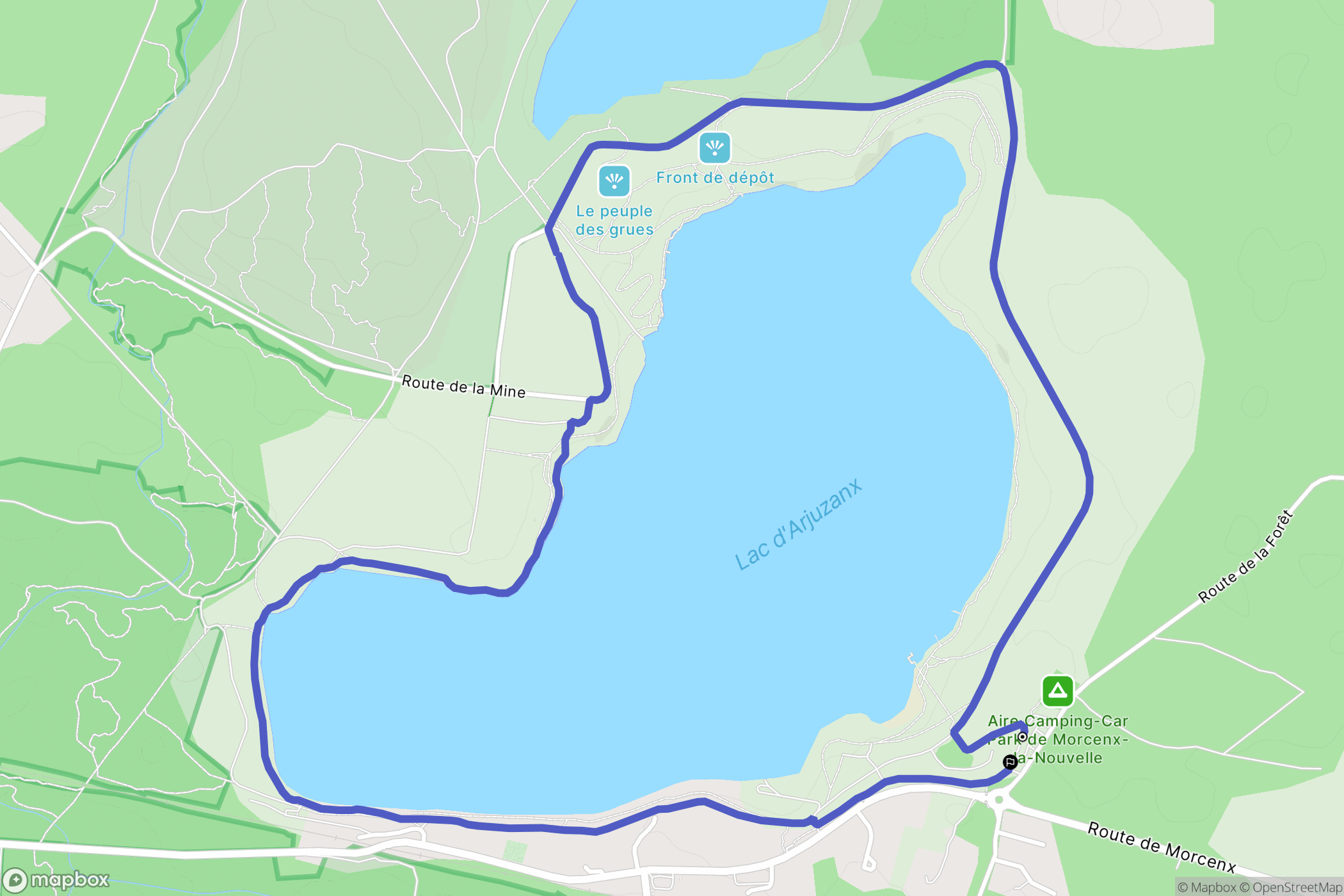 Morcenx-la-Nouvelle : carte du parcours de randonnée - France
