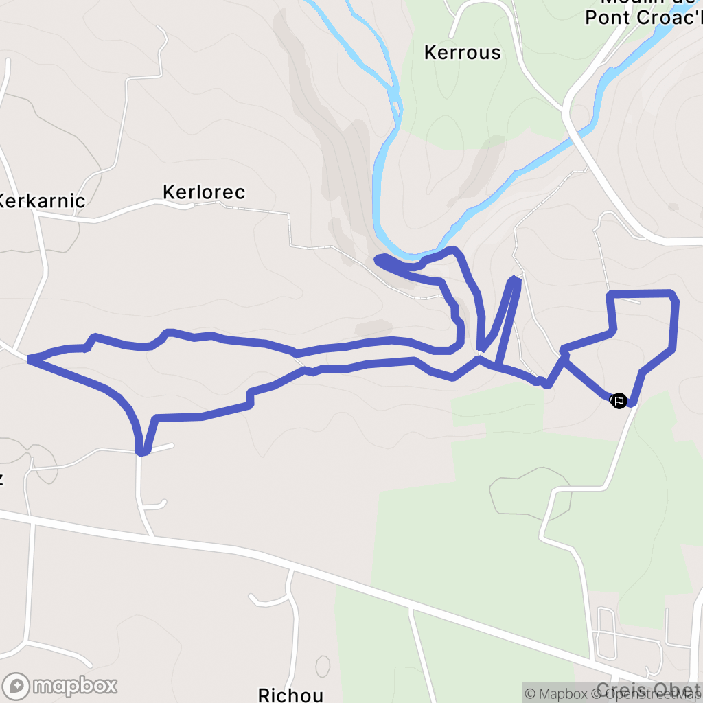 Bannalec : carte du parcours de randonnée - France