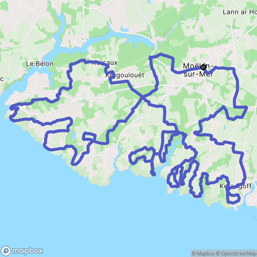 Moëlan-sur-Mer : carte du parcours de randonnée - France