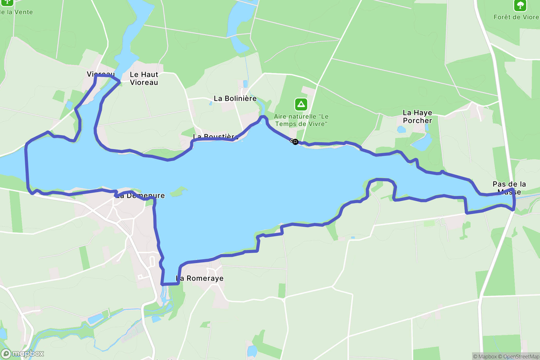 Vioreau : carte du parcours de randonnée - France
