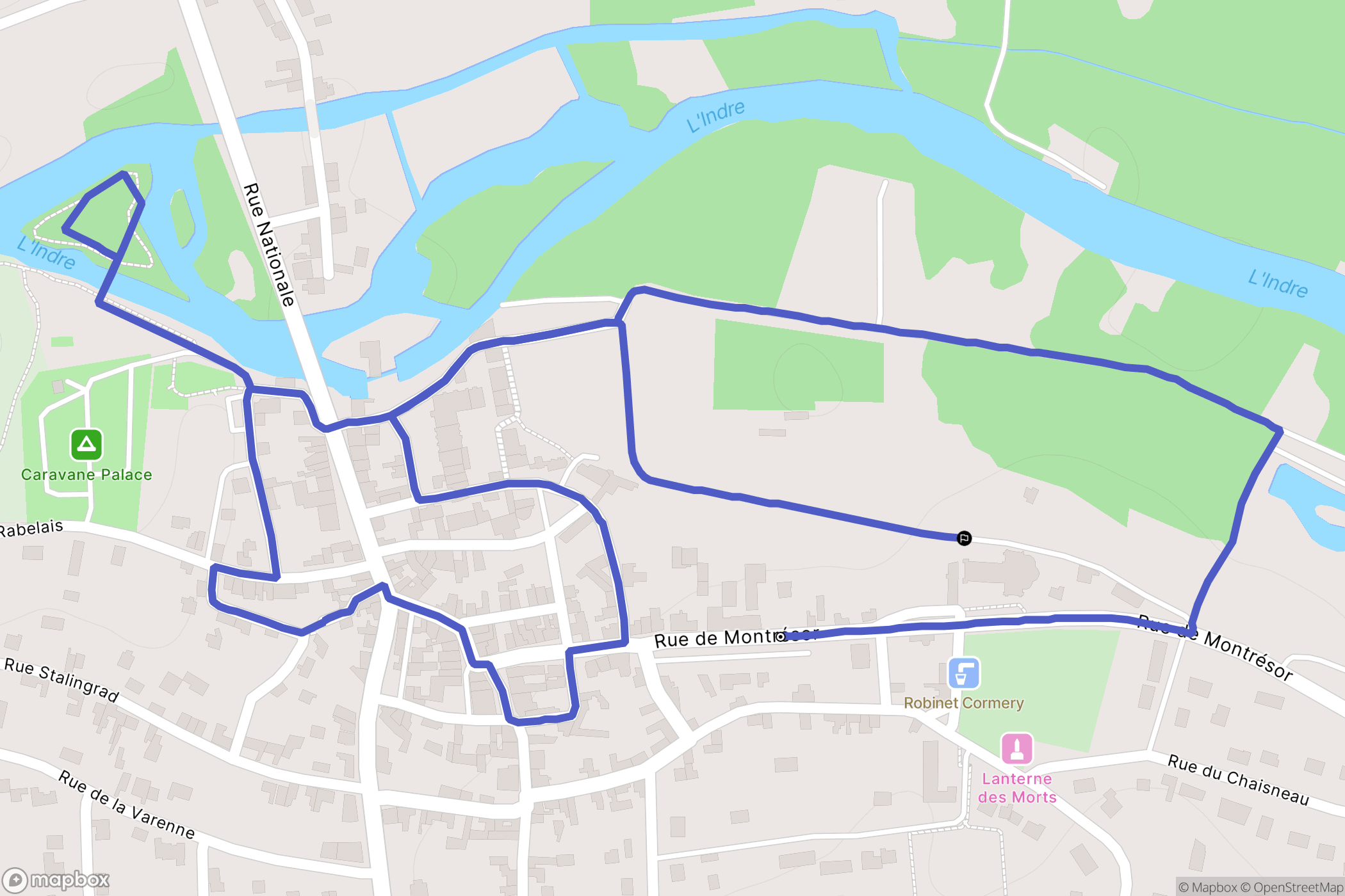 Cormery : carte du parcours de randonnée - France