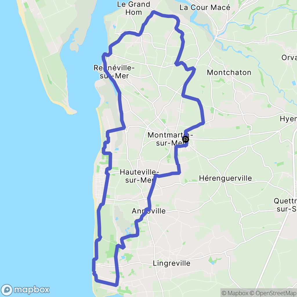 Montmartin-sur-Mer : carte du parcours de randonnée - France