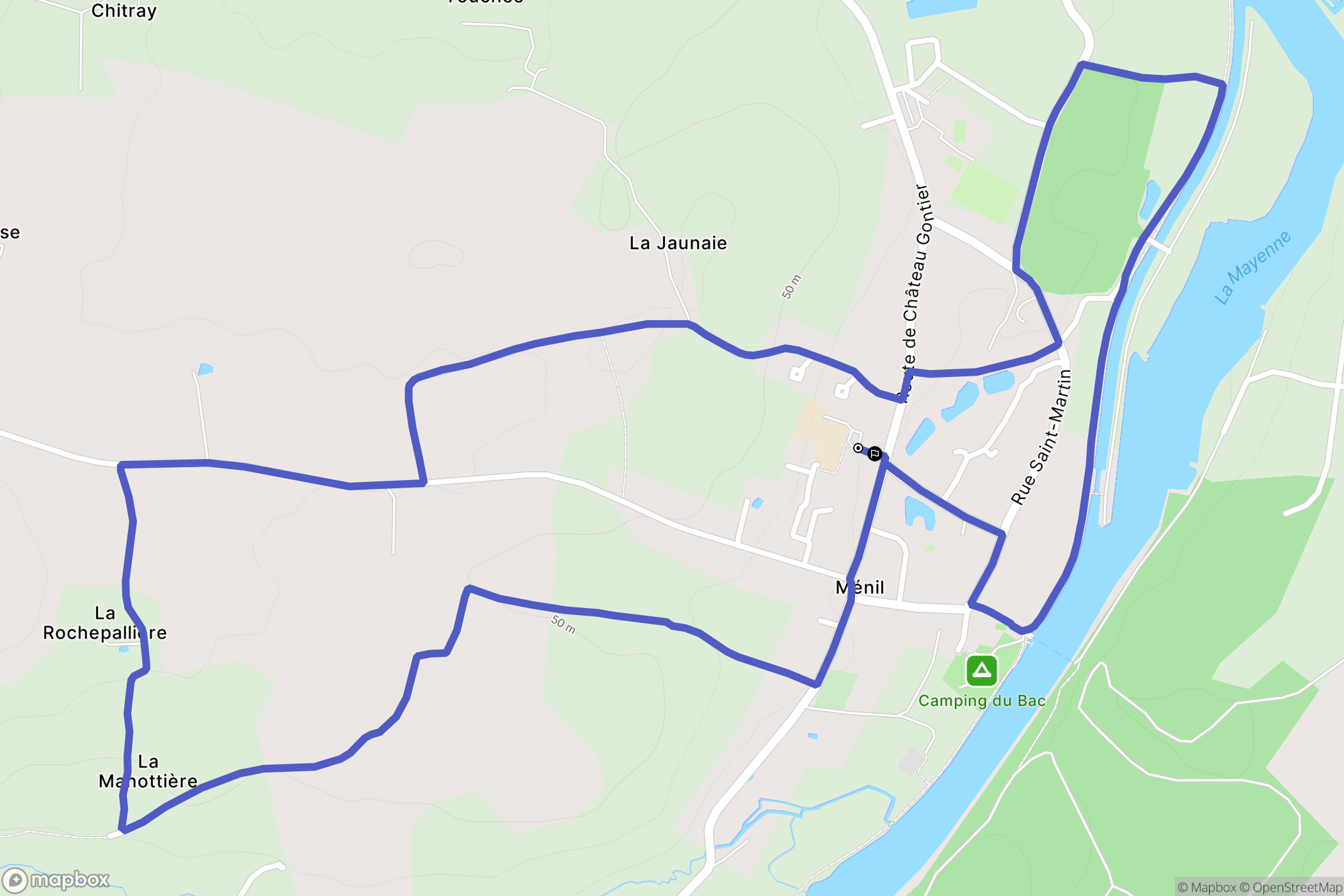 Ménil : carte du parcours de randonnée - France