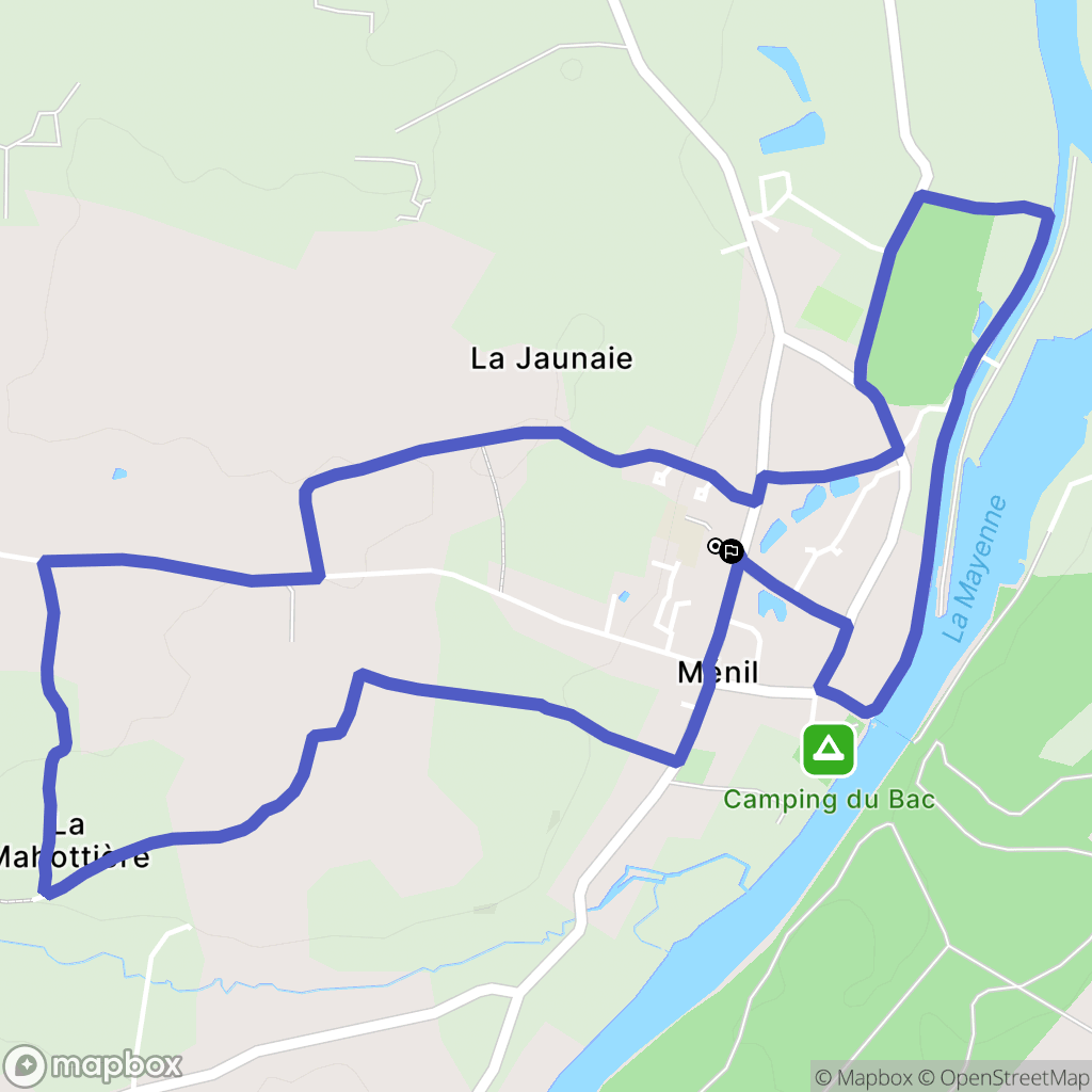 Ménil : carte du parcours de randonnée - France