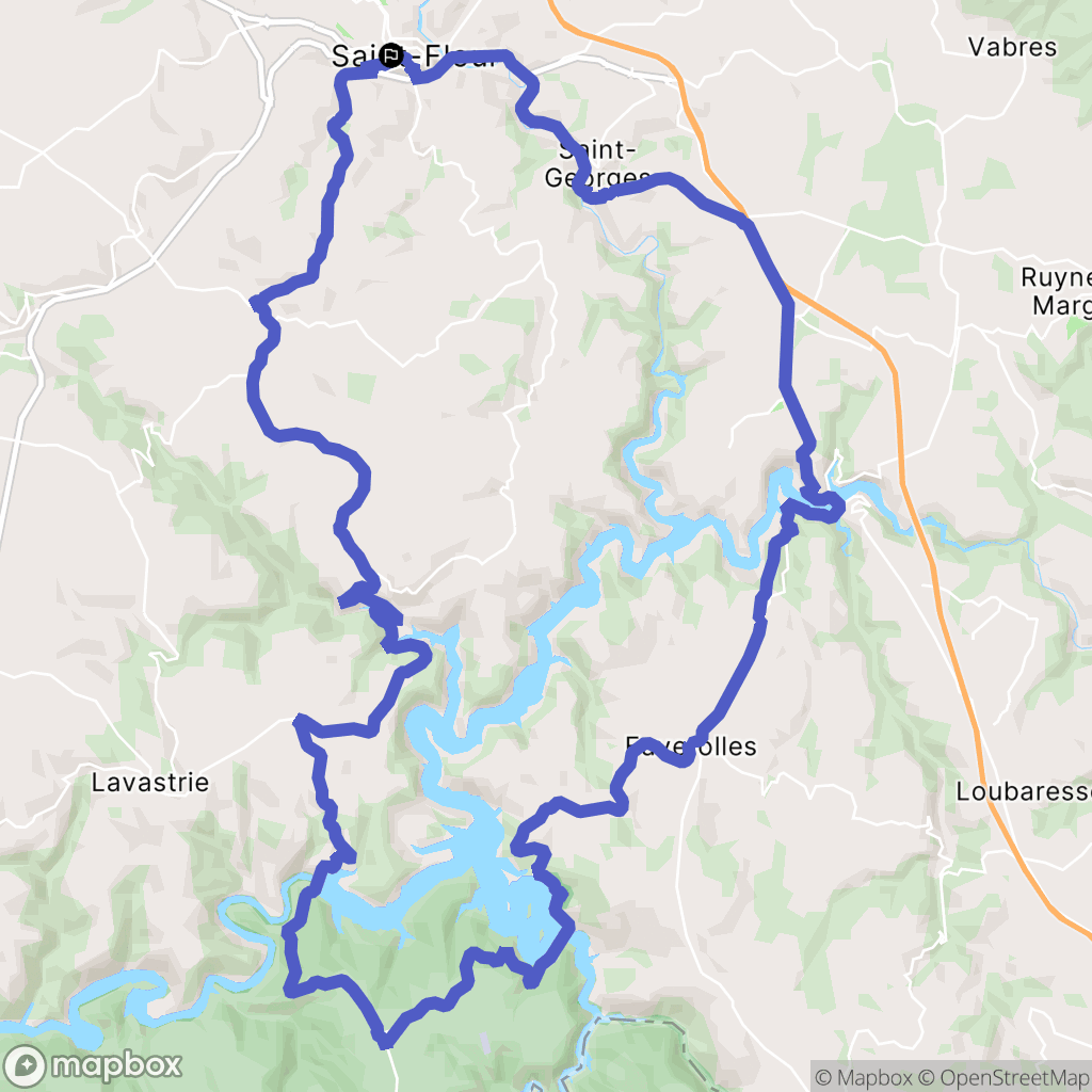 Saint-Flour : carte du parcours de randonnée - France