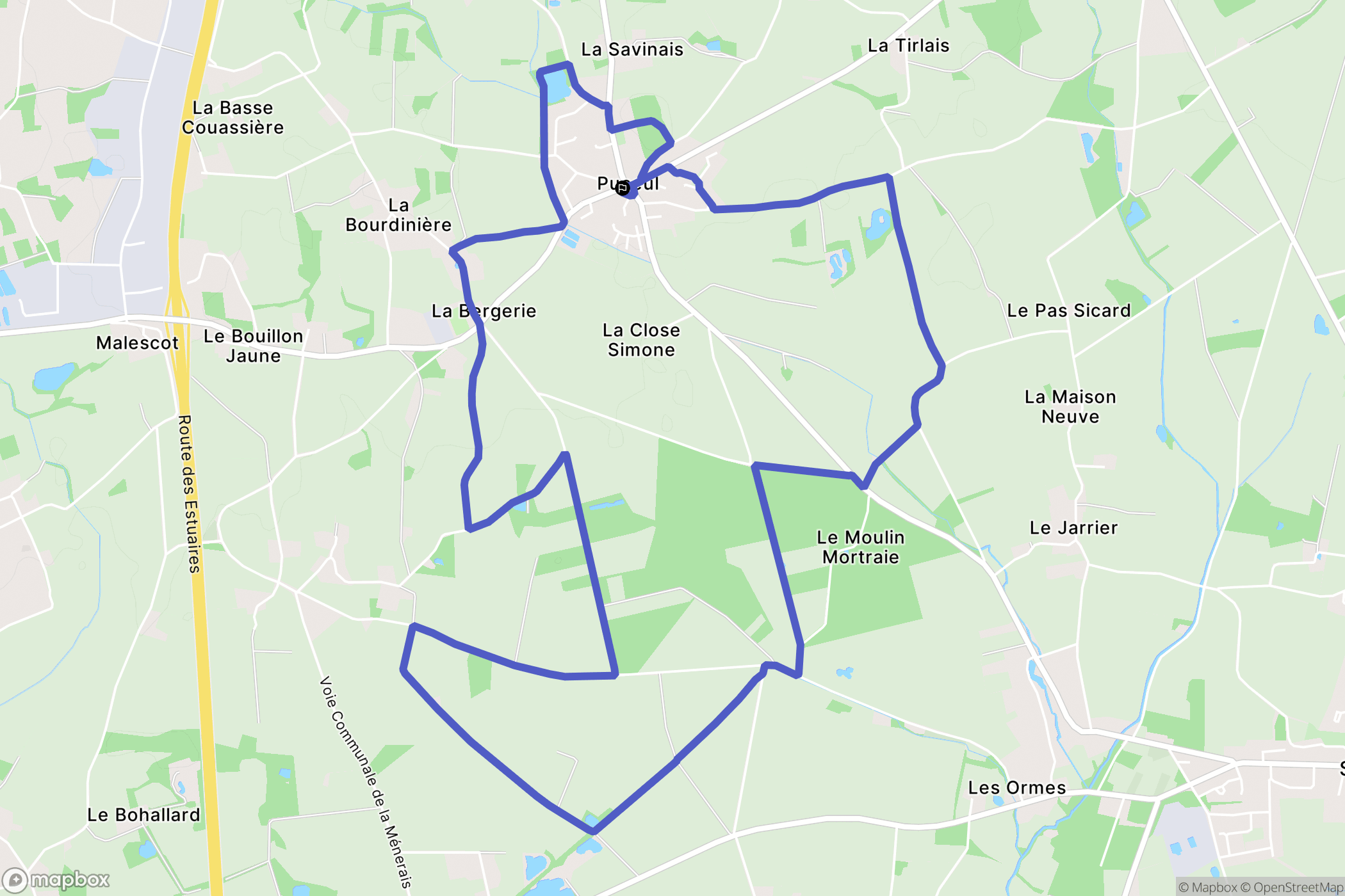 Puceul : carte du parcours de randonnée - France