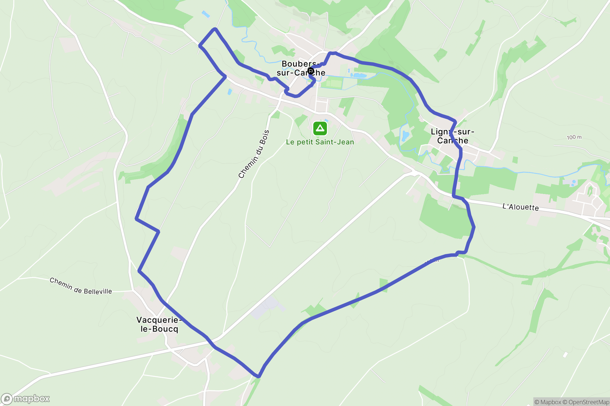 Boubers-sur-Canche : carte du parcours de randonnée - France