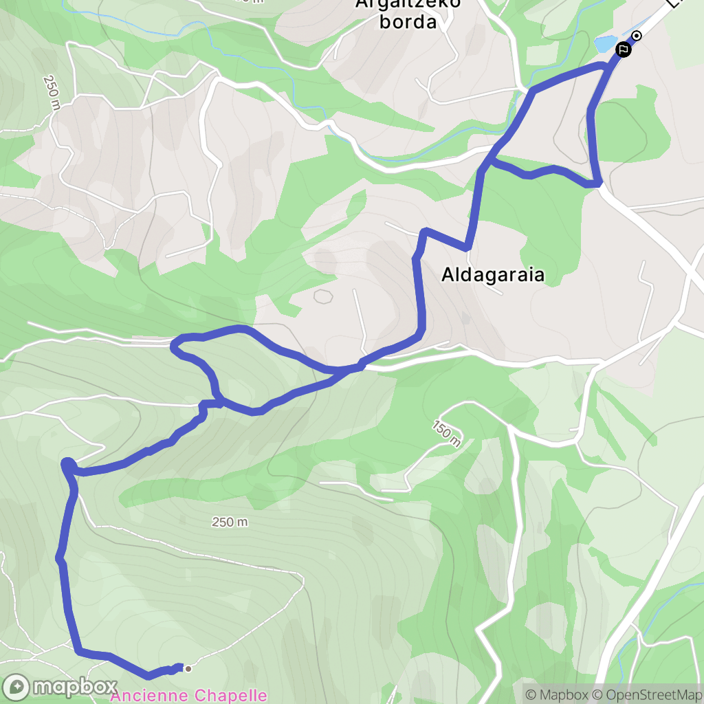 Sare : carte du parcours de randonnée - France