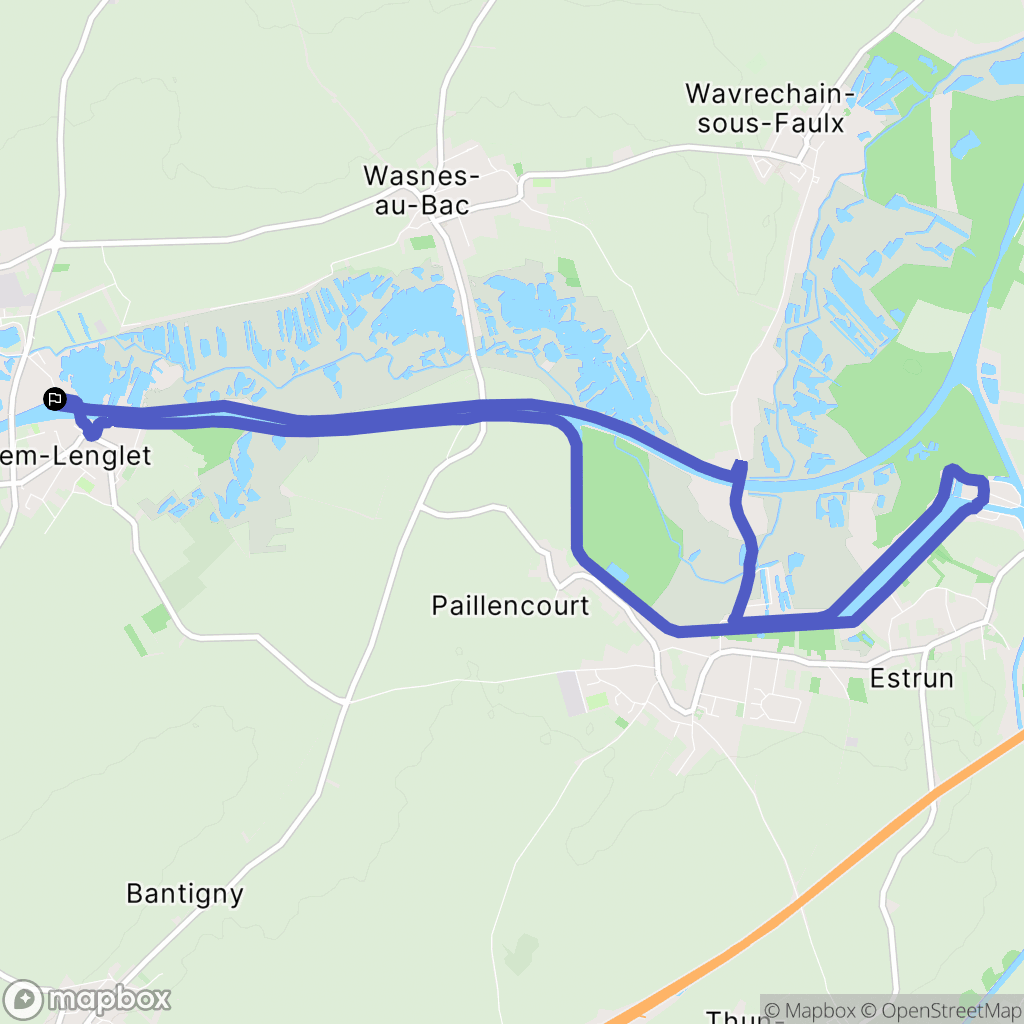 Féchain : carte du parcours de randonnée - France