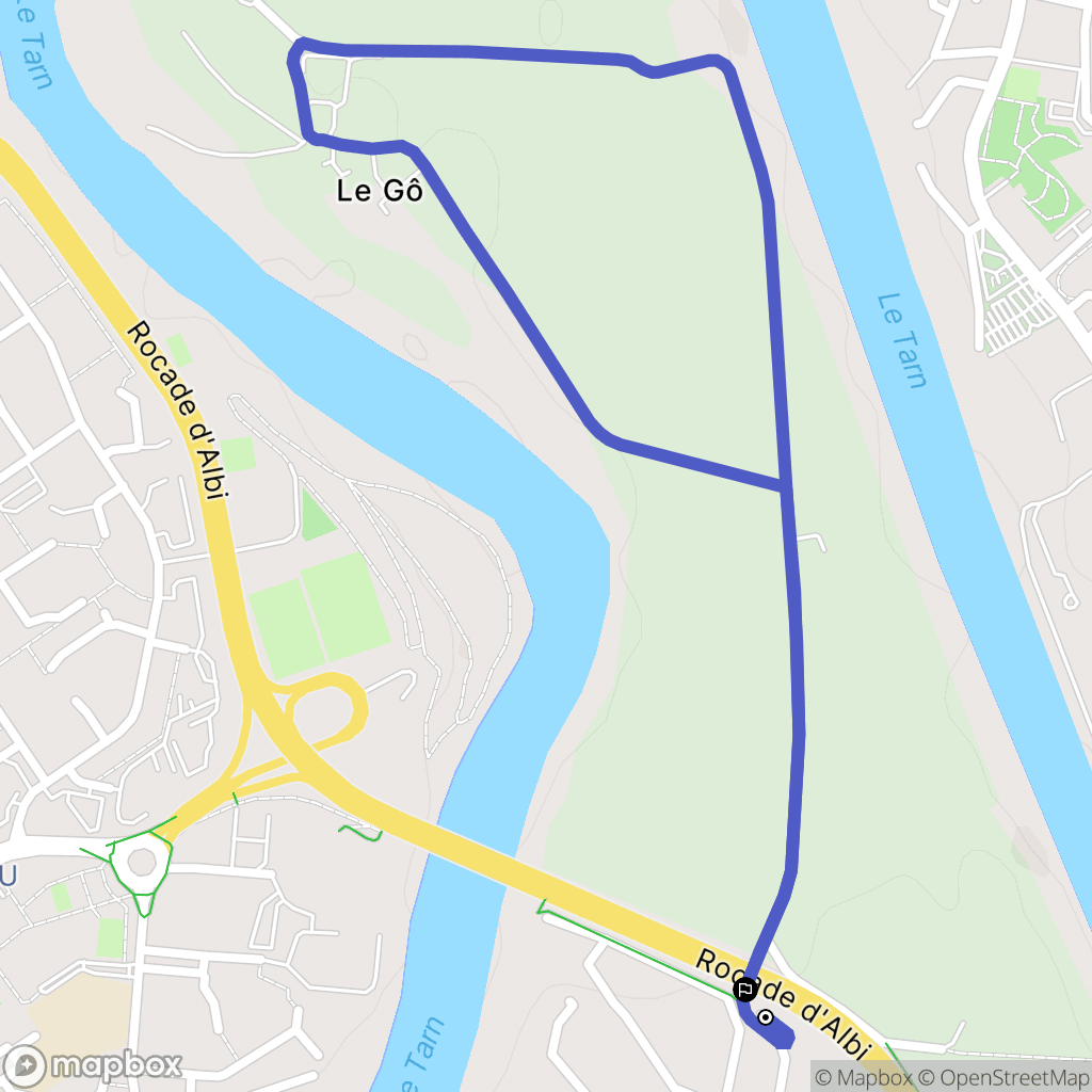 Albi : carte du parcours de randonnée - France