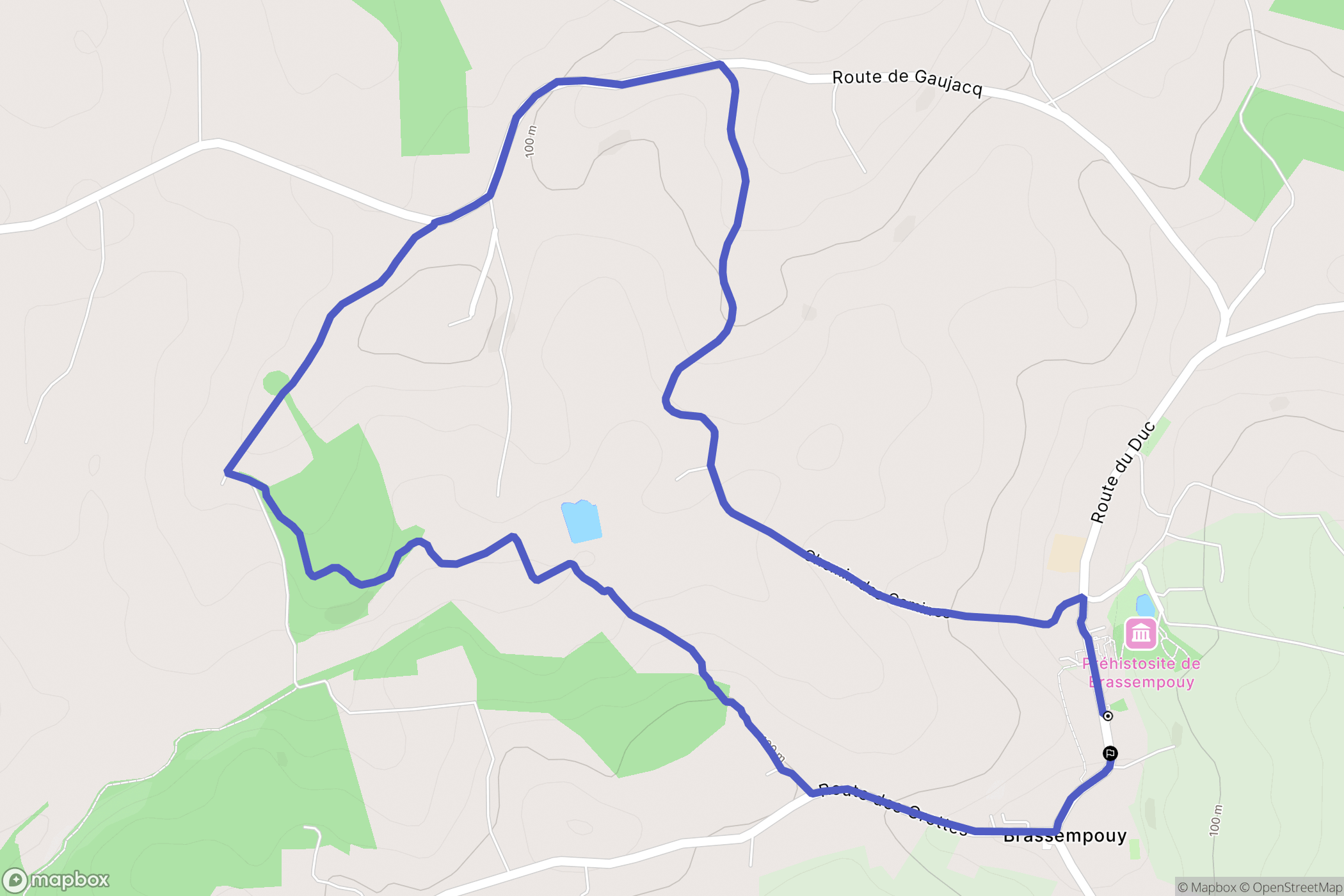 Brassempouy : carte du parcours de randonnée - France